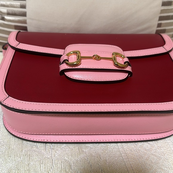 Gucci bag azalea calfskin horsebit 1155 shoulder bag, new cherry red wild - Picture 3 of 12